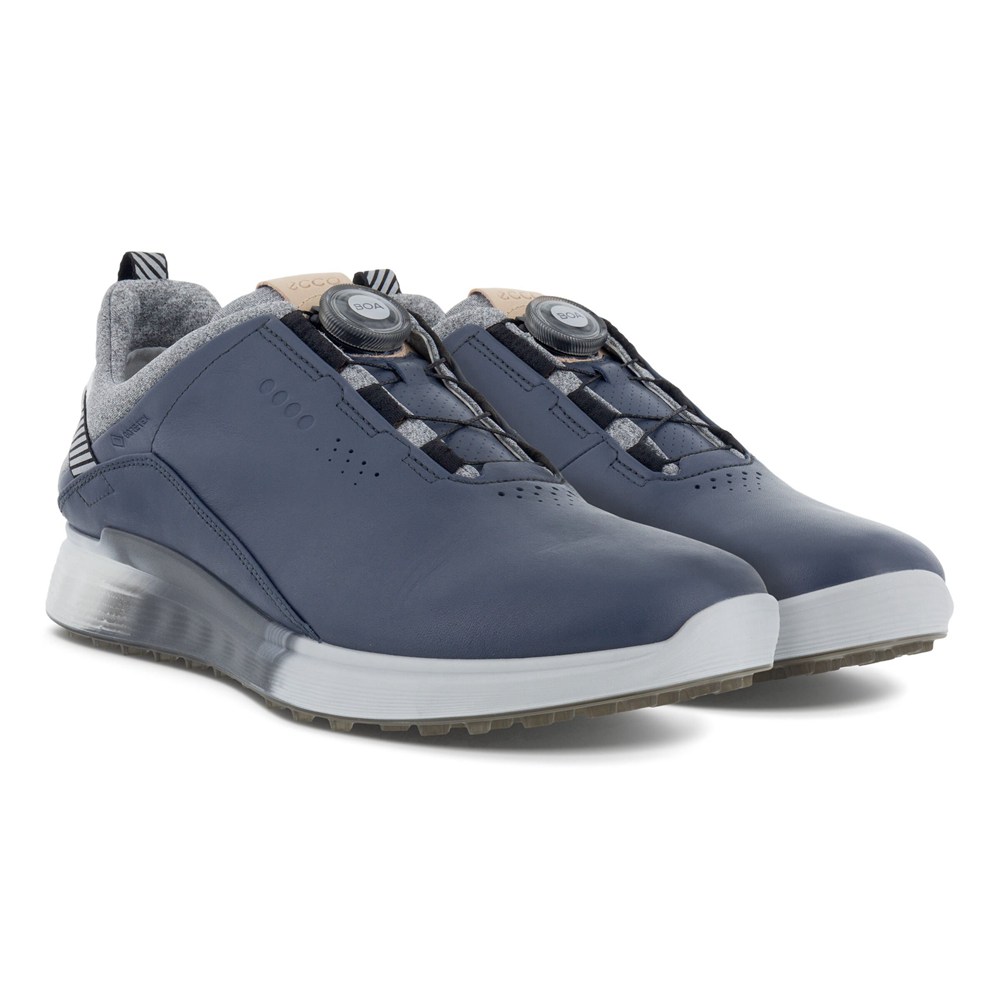 ECCO Mens Golf Shoes Navy - S-Three - BXF-983710